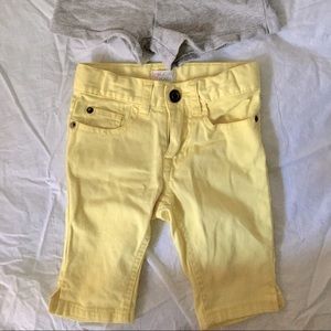 Girls cotton yellow shorts